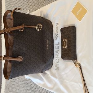Authentic Michael Kors bag and wristlet wallet